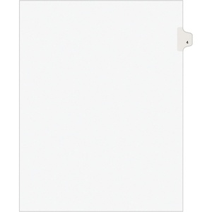 image:imageAvery Individual Legal Exhibit Dividers Avery Style 4 Side Tab 85 x 11 inches Pack of 25 11914