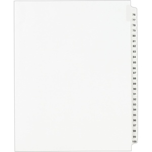 image:imageAvery Legal Dividers Standard Collated Sets Letter Size Side Tabs 76100 Tab Set 01333