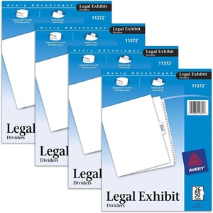 image:imageAvery Legal Exhibit Binder Dividers Preprinted 2650 and Table of Contents Side Tabs Unpunched Letter Size 1 Set Collated 4 Sets per Pack 11372