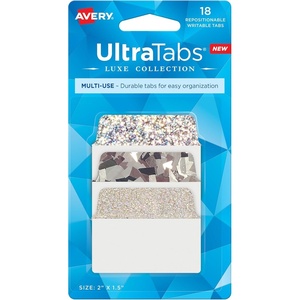 image:imageAvery Multiuse Ultra Tabs 2 x 15 2Side Writable Neon PinkGreenOrange 48 Repositionable Tabs 74756Holographic Iridescent
