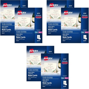 image:imageAvery Printable Note Cards Envelopes Included 425 x 55 Textured White Laser amp Inkjet Compatible 50 Blank Cards per Pack Great for Product Branding Marketing and More 2 Packs of 5813Pack of 3