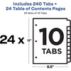 image:imageAvery 10 Tab Dividers for 3 Ring Binders Customizable Table of Contents Multicolor Tabs 24 Sets 1116910 tabs Pack of 2