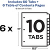 image:imageAvery 10 Tab Dividers for 3 Ring Binders Customizable Table of Contents Multicolor Tabs 6 Sets 1118810 tabs Pack of 8