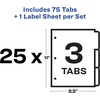 image:imageAvery 3Tab Dividers for 3 Ring Binder Easy Print amp Apply Clear Label Strip Index Maker Customizable White Tabs 25 Sets 11445150 Sets