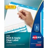 image:imageAvery 8 Tab Dividers for 3 Ring Binder Easy Print amp Apply Clear Label Strip Index Maker Customizable Multicolor Tabs 5 Sets 11419Blue