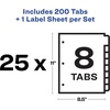 image:imageAvery 8 Tab Dividers for 3 Ring Binder Easy Print amp Apply Clear Label Strip Index Maker Customizable Multicolor Tabs 5 Sets 11419Clear