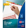 image:imageAvery 8 Tab Dividers for 3 Ring Binder Easy Print amp Apply Clear Label Strip Index Maker Customizable Multicolor Tabs 5 Sets 11419Clear