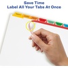 image:imageAvery 8 Tab Dividers for 3 Ring Binder Easy Print amp Apply Clear Label Strip Index Maker Customizable Multicolor Tabs 5 Sets 11419Multicolor