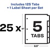 image:imageAvery 8 Tab Dividers for 3 Ring Binder Easy Print amp Apply Clear Label Strip Index Maker Customizable Multicolor Tabs 5 Sets 11419Multicolor