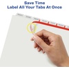 image:imageAvery 8 Tab Plastic Dividers for 3 Ring Binder Easy Print amp Apply Clear Label Strip Index Maker Customizable Frosted White Tabs 5 Sets 12450Frosted White