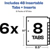 image:imageAvery 8Tab Binder Dividers for School Medical Office Supply or Home Organization Insertable Multicolor Big Tabs 6 Sets 1111148pack
