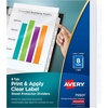 image:imageAvery 8Tab Sheet Protector Dividers Printable Easy Peel Clear Labels Index Maker White Tabs 1 Set 75501Letter 85 x 11