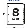 image:imageAvery 8Tab Sheet Protector Dividers Printable Easy Peel Clear Labels Index Maker White Tabs 1 Set 75501Letter 85 x 11