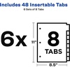 image:imageAvery Big Tab Insertable Dividers for 3 Ring Binders 8Tab Sets White Paper Clear Tabs 6 Binder Divider Sets 41124One Size Pack of 6