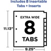 image:imageAvery Big Tab Insertable Extra Wide Dividers 8 Multicolor Tabs 1 Set 11222