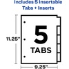 image:imageAvery Big Tab Insertable Plastic 2 Pocket Dividers for 3 Ring Binders 5 Tab Set Bright TwoTone Multicolor Works with Sheet Protectors 1 Set 000312 Pack