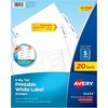 image:imageAvery Big Tab Printable White Label Dividers with Easy Peel 5 Tabs 1 Set 14436One Size