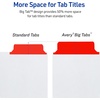 image:imageAvery Big Tab Write amp Erase Dividers for 3 Ring Binders 5Tab Set Multicolor Divider Tabs 1 Set of Binder Dividers Great for Organizing Projects Reports Finances and More 23076