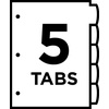 image:imageAvery Big Tab Write amp Erase Durable Plastic Dividers for 3 Ring Binders 5Tab Set White 1 Set 163704 Sets
