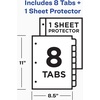 image:imageAvery Clear Easy View Durable Plastic Dividers for 3 Ring Binders 8Tab Set Bright Multicolor 1 Set 16741Dividers