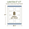 image:imageAvery Dissolvable Rectangle Labels Sure Feed Technology 2 x 3 Matte White PrinttoTheEdge LaserInkjet Printable 200 Labels Total40 labels