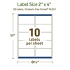 image:imageAvery Dissolvable Rectangle Labels Sure Feed Technology 2 x 4 Matte White LaserInkjet Printable 250 Labels Total FreezerSafe MicrowaveSafe RefrigeratorSafe100 labels