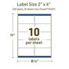 image:imageAvery Dissolvable Rectangle Labels Sure Feed Technology 2 x 4 Matte White LaserInkjet Printable 250 Labels Total FreezerSafe MicrowaveSafe RefrigeratorSafe250 labels