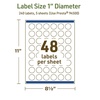 image:imageAvery Dissolvable Round Labels Sure Feed Technology 1 Diameter Matte White PrinttoTheEdge LaserInkjet Printable 1200 Labels Total240 labels