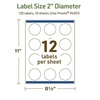 image:imageAvery Dissolvable Round Labels Sure Feed Technology 2 Diameter Matte White PrinttoTheEdge LaserInkjet Printable 60 Labels Total120 labels