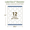 image:imageAvery Dissolvable Round Labels Sure Feed Technology 2 Diameter Matte White PrinttoTheEdge LaserInkjet Printable 60 Labels Total60 labels