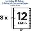 image:imageAvery Dividers for 3 Ring Binders 12 Tabs per Set Customizable Table of Contents Classic White Tabs Great for Organizing Reports Projects and More 3 Sets of 11078One Size Pack of 8