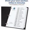 image:imageAvery Dividers for 3 Ring Binders 15 Tabs per Set Customizable Table of Contents Classic White Tabs Great for Organizing Reports Projects and More 3 Sets of 11079