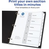 image:imageAvery Dividers for 3 Ring Binders 5 Tabs per Set Customizable Table of Contents Classic White Tabs Great for Organizing Reports Projects and More 6 Sets of 118215 Tab Pack of 12