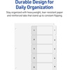 image:imageAvery Dividers for 3 Ring Binders 5 Tabs per Set Customizable Table of Contents Classic White Tabs Great for Organizing Reports Projects and More 6 Sets of 118210