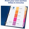 image:imageAvery Dividers for 3 Ring Binders 5 Tabs per Set Customizable Table of Contents Multicolor Tabs Great for Organizing HighVolume Reports Projects and More 24 Sets of 111675 tabs Pack of 2