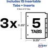 image:imageAvery Dividers for 3 Ring Binders 5Tab Sets TwoPocket Plastic Binder Dividers with Tabs Multicolor 3 Sets 719065 Tab Pack of 8
