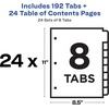 image:imageAvery Dividers for 3 Ring Binders 8 Tabs per Set Customizable Table of Contents Multicolor Tabs Great for Organizing HighVolume Reports Projects and More 24 Sets of 11168True