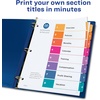 image:imageAvery Dividers for 3 Ring Binders 8 Tabs per Set Customizable Table of Contents Multicolor Tabs Great for Organizing HighVolume Reports Projects and More 24 Sets of 11168True