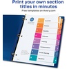 image:imageAvery Dividers for 3 Ring Binders 8 Tabs per Set Customizable Table of Contents Multicolor Tabs Great for Organizing Reports Projects and More 3 Sets of 11071