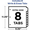 image:imageAvery Durable Plastic 8 Tab Write amp Erase Dividers with Pockets for 3 Ring Binders Multi Brights Works with Sheet Protectors 16103