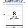 image:imageAvery Durable Removable Rectangle Labels Sure Feed Technology 2 x 3 Matte White Film WaterResistant PrinttoTheEdge LaserPigmentBased Inkjet Printable 64 Total64 labels
