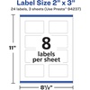 image:imageAvery Durable Removable Rectangle Labels Sure Feed Technology 2 x 3 Matte White Film WaterResistant PrinttoTheEdge LaserPigmentBased Inkjet Printable 64 Total24 labels