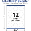 image:imageAvery Durable Removable Round Labels Sure Feed Technology 2 Diameter Matte White Film WaterResistant PrinttoTheEdge LaserPigmentBased Inkjet Printable 96 Total36 labels