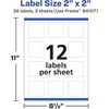 image:imageAvery Durable Removable Square Labels Sure Feed Technology 2 x 2 Matte White Film WaterResistant PrinttoTheEdge LaserPigmentBased Inkjet Printable 96 Total36 labels