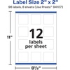 image:imageAvery Durable Removable Square Labels Sure Feed Technology 2 x 2 Matte White Film WaterResistant PrinttoTheEdge LaserPigmentBased Inkjet Printable 96 Total96 labels