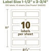 image:imageAvery EcoFriendly Matte White Recycled Rectangle Labels 15 x 375 PrinttoTheEdge Matte White Labels Permanent Adhesive LaserInkjet Printable 250 Total100 labels