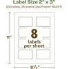 image:imageAvery EcoFriendly Matte White Recycled Rectangle Labels 2 x 3 PrinttoTheEdge Matte White Labels Permanent Adhesive LaserInkjet Printable 80 Total200 labels