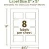 image:imageAvery EcoFriendly Matte White Recycled Rectangle Labels 2 x 3 PrinttoTheEdge Matte White Labels Permanent Adhesive LaserInkjet Printable 80 Total800 labels