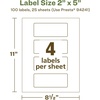 image:imageAvery EcoFriendly Matte White Recycled Rectangle Labels 2 x 5 PrinttoTheEdge Matte White Labels Permanent Adhesive LaserInkjet Printable 400 Total100 labels