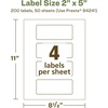 image:imageAvery EcoFriendly Matte White Recycled Rectangle Labels 2 x 5 PrinttoTheEdge Matte White Labels Permanent Adhesive LaserInkjet Printable 400 Total200 labels